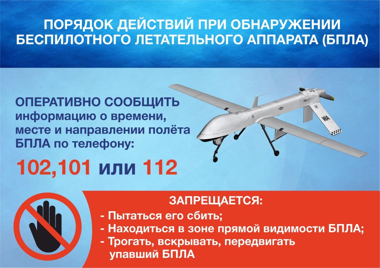 Порядок действий при обнаружении беспилотного летательного аппарата (БПЛА).
